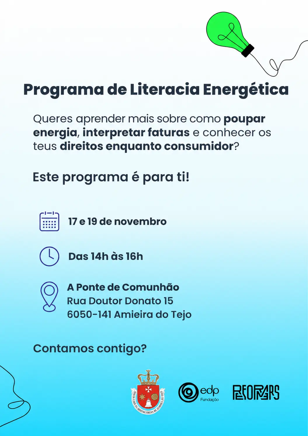 Programa de Literacia Energética — Poupar energia, contratos e direitos do consumidor 1 Cartaz divulgacao LE corrigido